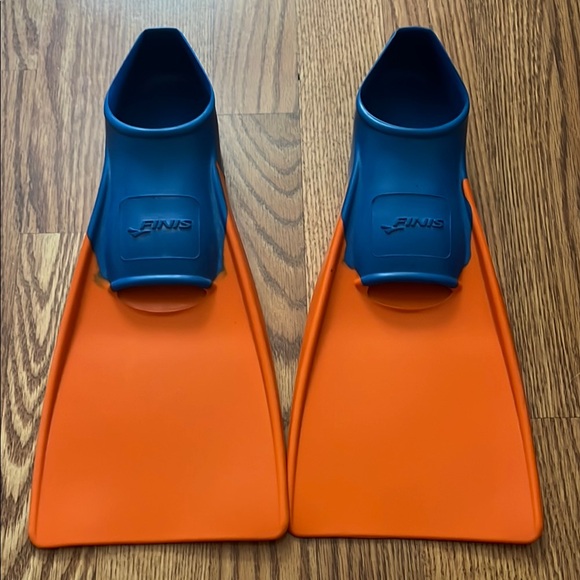 Kids Swim Fins - Blue and Orange - Picture 1 of 6